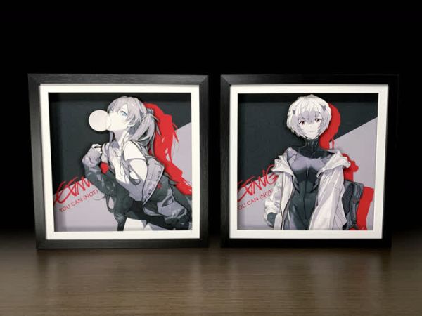 【海外代購】萌萌匠 EVA 綾波麗 明日香 立體手工裝飾畫 