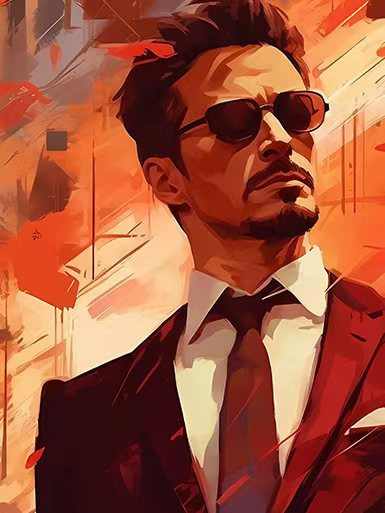 【海外代購】巴洛克 《東尼史塔克》鋼鐵人Iron Man鋼鐵人鐵甲奇俠漫威小勞勃道尼遊戲動畫裝飾畫 