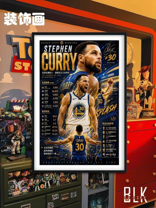 【海外代購】巴洛克 《數據庫裏》萌神小學生金州勇士NBA裝飾畫冰箱貼 