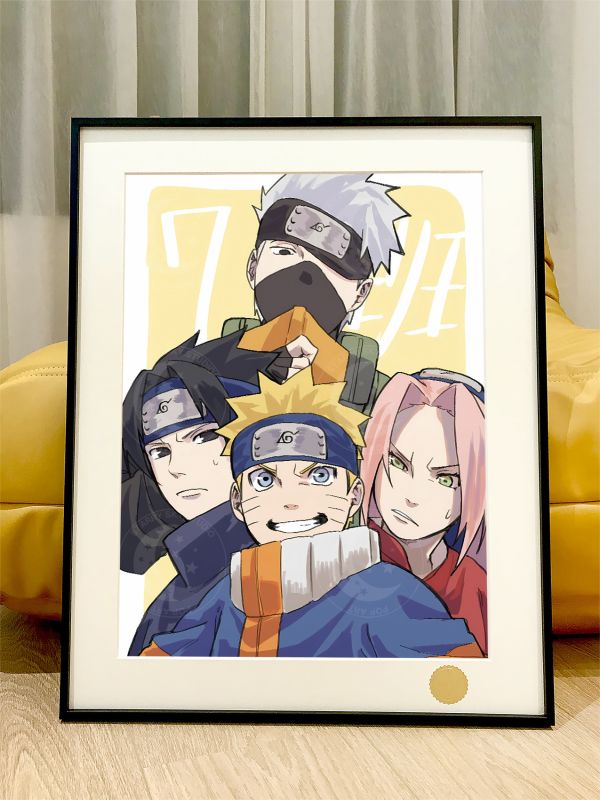 【海外代購】星空 《七班》火影忍者NARUTO鳴人宇智波佐助卡卡西小櫻動漫二次元裝飾畫 
