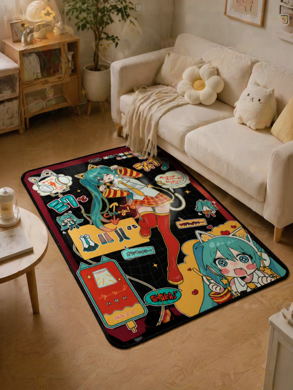 【海外代購】千鳥社 《初音×麥當勞》 初音未來麥當勞聯名Miku二次元週邊動漫掛畫臥室電競房裝飾畫 午睡毯 地毯 