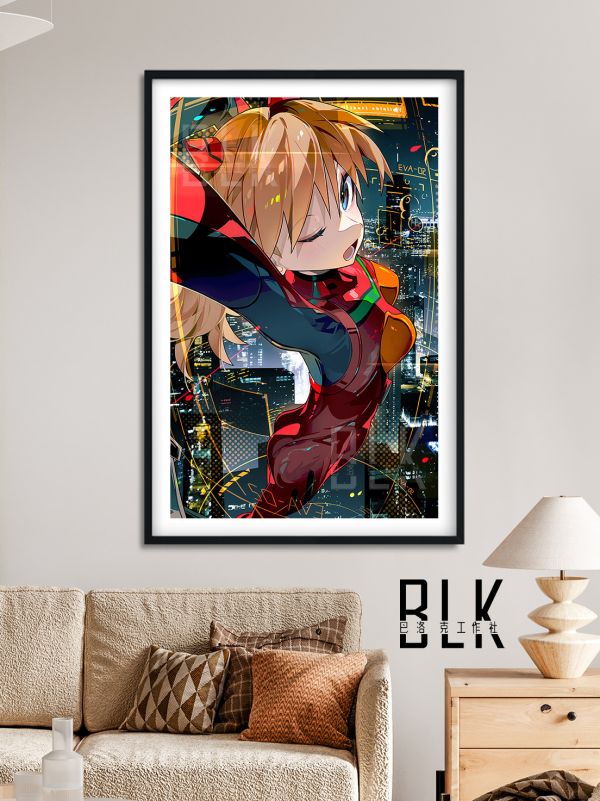 【海外代購】巴洛克 《城市明日香》Asuka新世紀福音戰士初號機動漫裝飾畫冰箱貼 