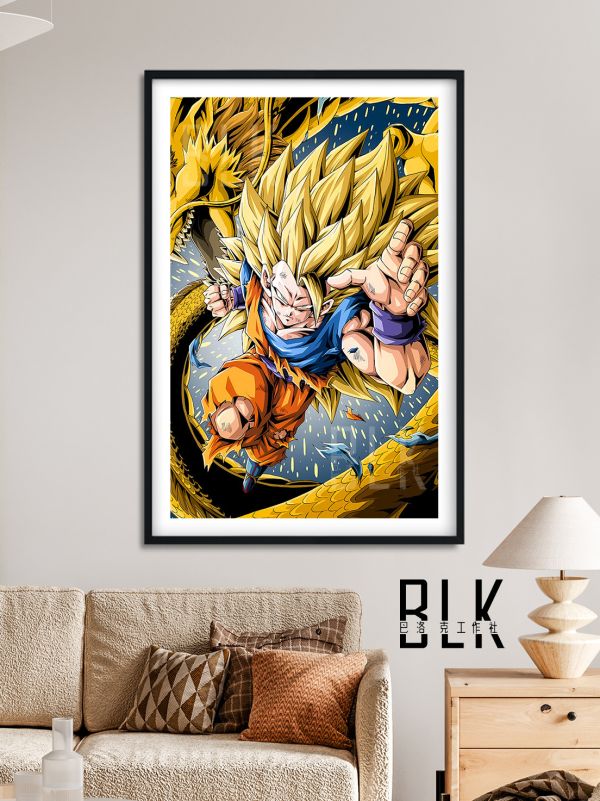 【海外代購】巴洛克 《金色悟空》七龍珠超級賽亞人Dragon Ball卡卡洛特布瑪克林動漫裝飾畫冰箱貼 