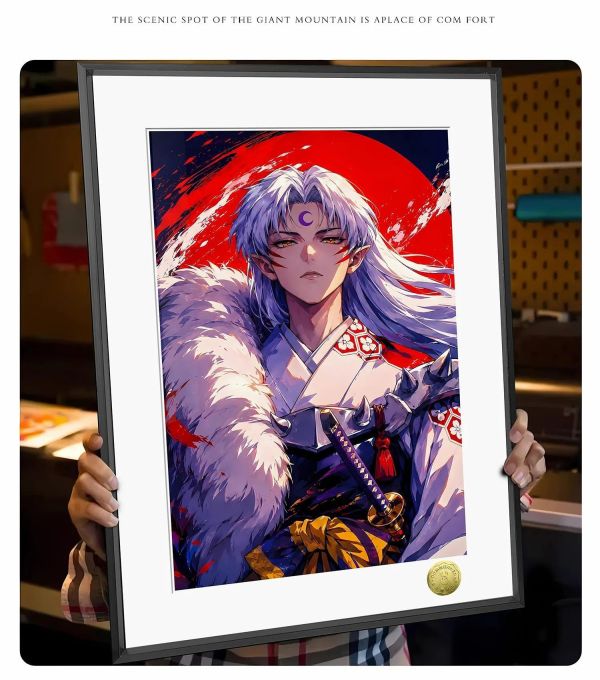 【海外代購】皇呱 《赤月妖尊》犬夜叉殺生丸赤月妖尊裝飾畫 午睡毯  地毯 