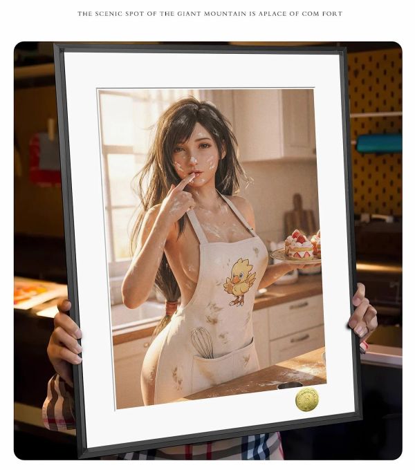 【海外代購】皇呱 《性感廚娘》最終幻想VII蒂法·洛克哈特裝飾畫 午睡毯 地毯 