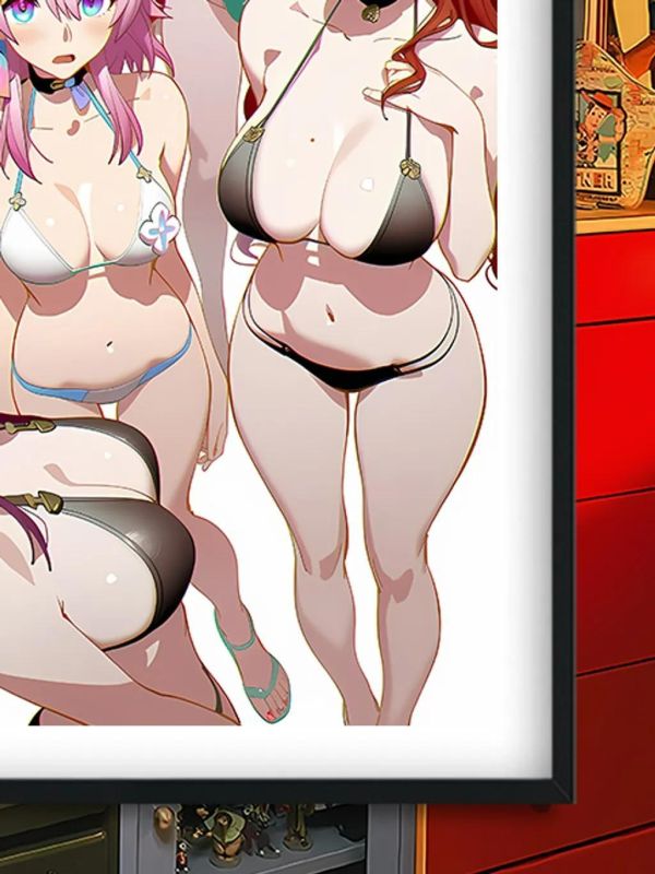 【海外代購】巴洛克 《泳裝崩鐵女團》星穹鐵道裝飾畫冰箱貼 