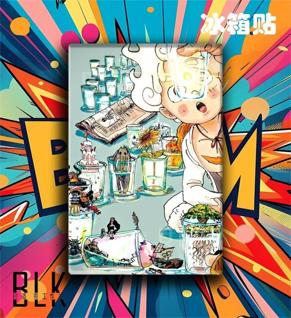 【海外代購】巴洛克 《水杯魯夫》海賊王裝飾畫冰箱貼 