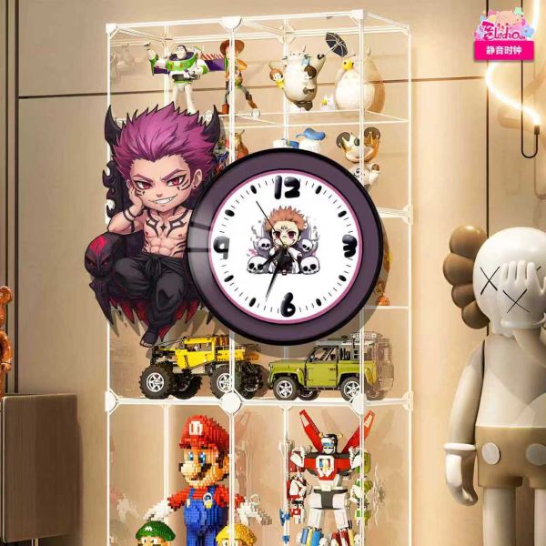 【海外代購】阿喵畫社 Q版兩面宿攤鐘錶鐘 表異形靜音時鐘 