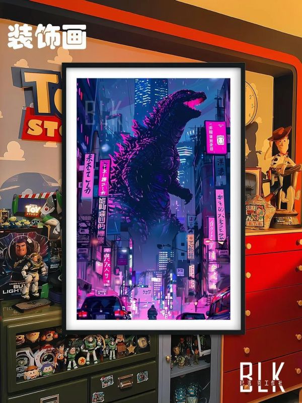 【海外代購】巴洛克 《哥斯拉》Godzilla怪獸之王裝飾畫冰箱貼 