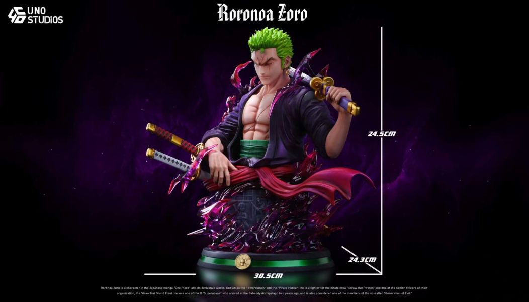 【預定】UNO 海賊王索隆2.0桌擺飾胸像 