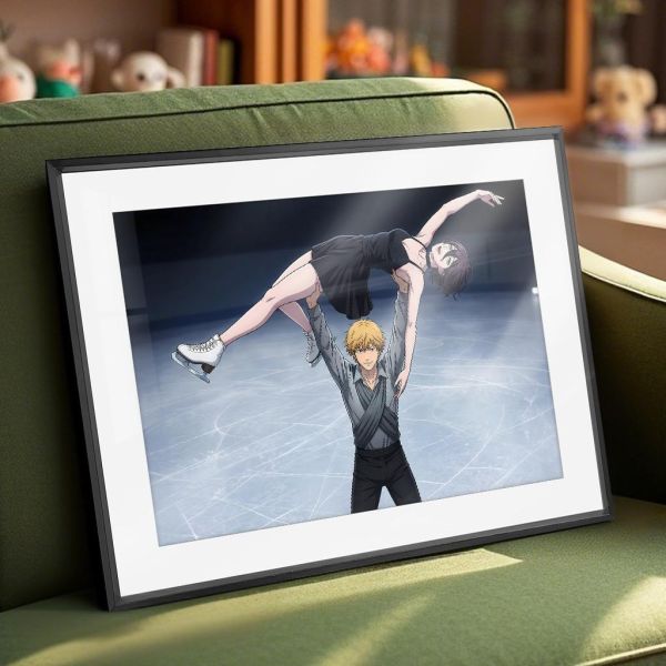 【海外代購】千鳥社 《花式滑冰 電次與蕾塞》 電次蕾塞鏈鋸人花式滑冰午睡毯地毯裝飾畫 