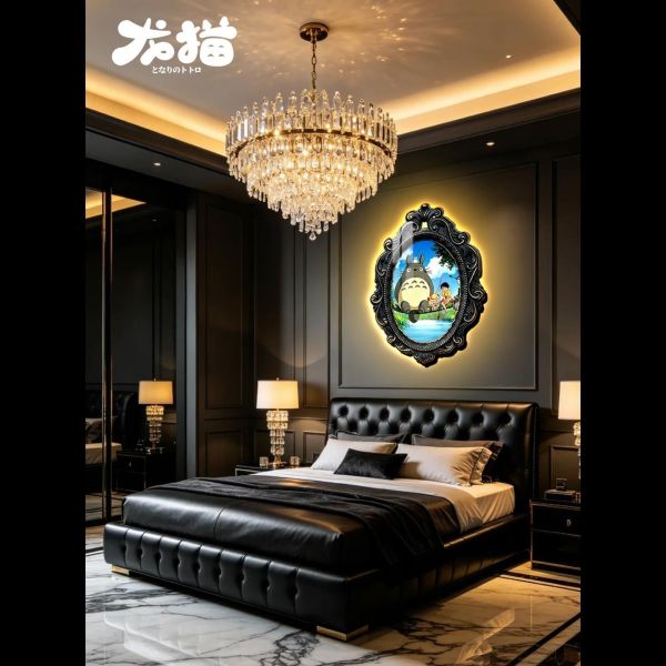【海外代購】阿喵畫社 復古龍貓-燈帶畫 異形發光燈帶氛圍裝飾畫 