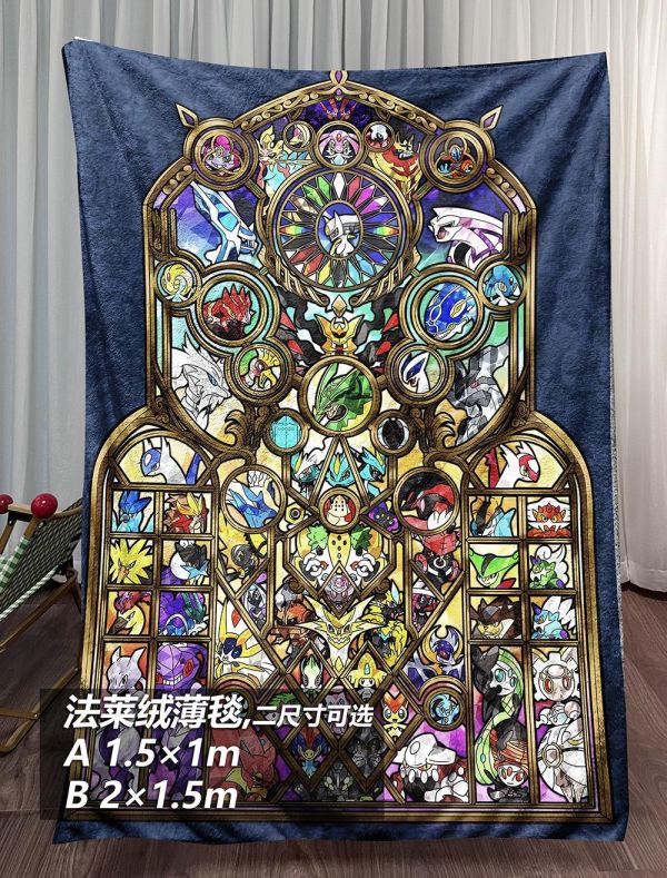 【海外代購】千鳥社 《寶可夢之窗》 寶可夢皮卡丘蒼響裂空座超夢阿爾宙斯午睡毯地毯裝飾畫 