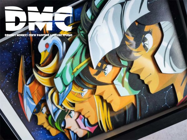 【海外代購】【46CM】 醉猴組 聖鬥士青銅五小強 立體裝飾畫 01 