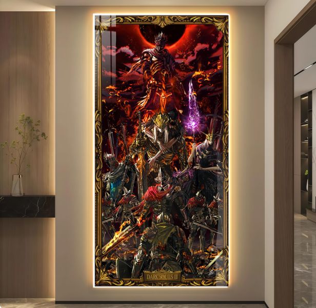 【海外代購】阿喵畫社 黑暗靈魂餘燼之輝 超長發光燈帶裝飾畫 