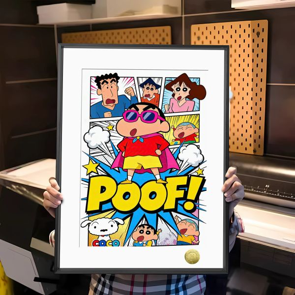 【海外代購】皇呱 《超人小新》 蠟筆小新古靈精怪超人小新周邊裝飾畫 午睡毯 地毯 