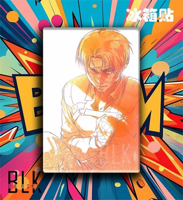 【海外代購】巴洛克《落淚兵長》利威爾進擊的巨人裝飾畫冰箱貼 