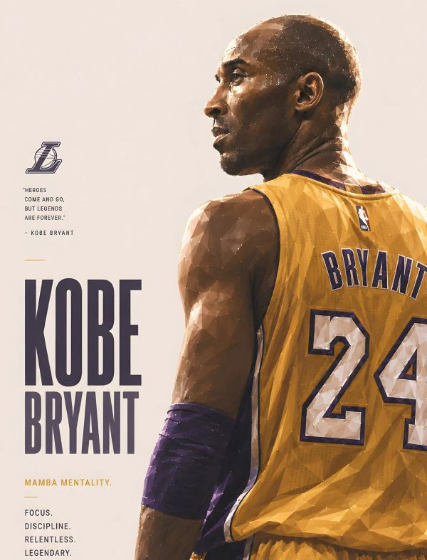 【海外代購】H2工作室《背影科比》NBA黑曼巴小飛俠裝飾畫 