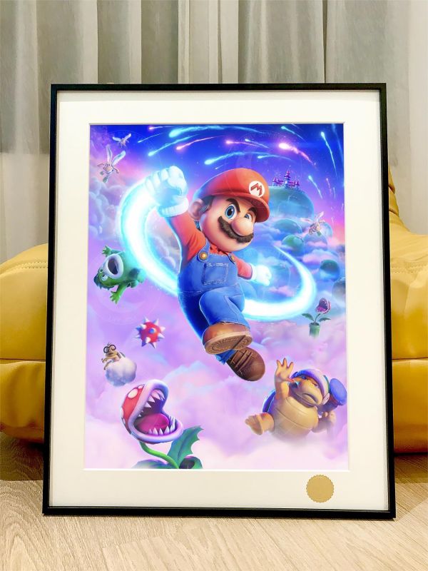 【海外代購】星空 《銀河瑪利歐》超級瑪莉超級馬力歐兄弟Super Mario碧姬動漫裝飾畫 