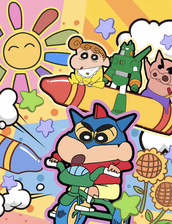 【海外代購】H2 《蠟筆小新》野原新之助小葵小白風間妮妮正男動漫二次元裝飾畫 