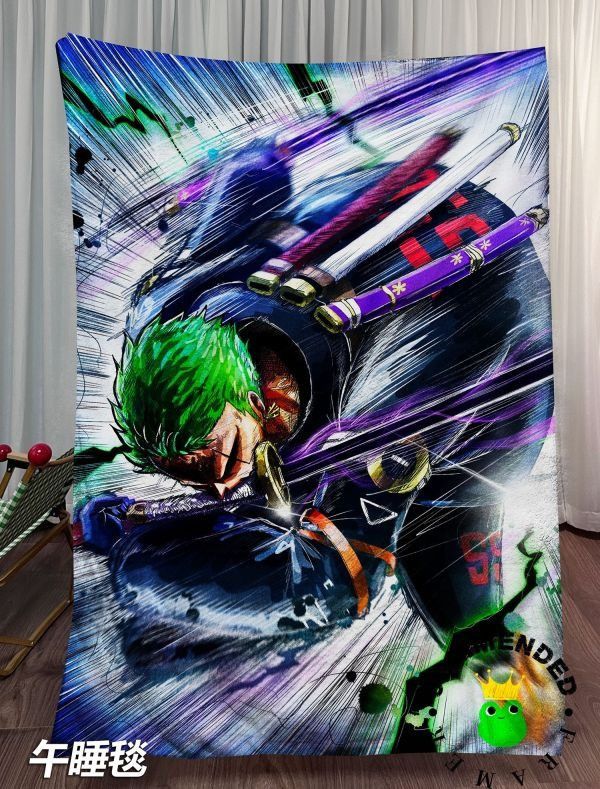 【海外代購】皇呱 《劍士索隆》航海王三刀流劍士裝飾畫 午睡毯 地毯 