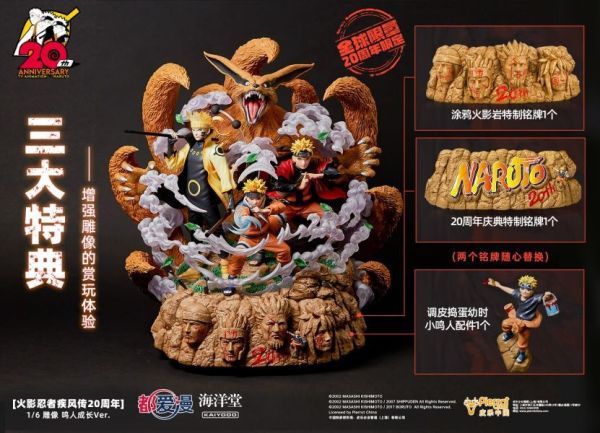 【海外代購】都愛漫X海洋堂 火影忍者疾風傳20週年1/6雕像 鳴人成長Ver. 