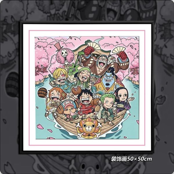 【海外代購】千鳥社 《草帽團-和風賞櫻》海賊王和之國櫻花午睡毯地毯裝飾畫 