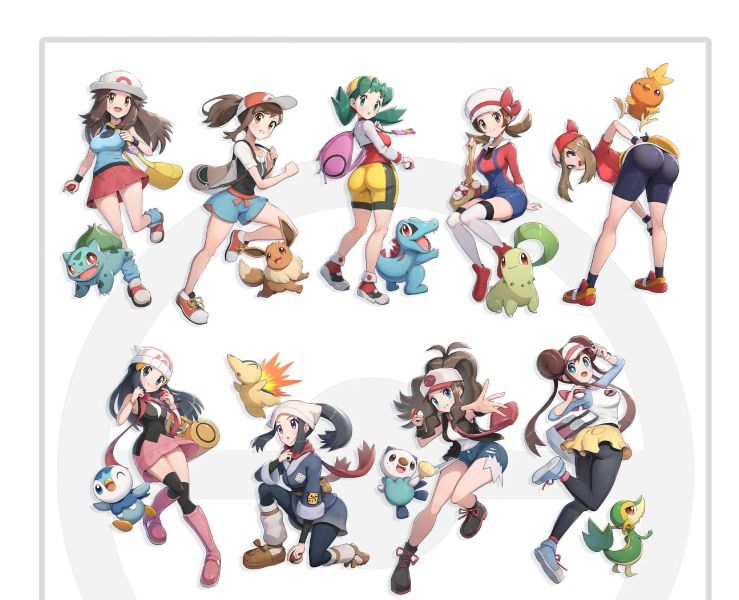 【海外代購】H2 《寶可夢遊戲歷代女主》口袋妖怪裝飾畫 