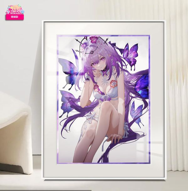 【海外代購】阿喵畫社 蝶舞 遐蝶精裱款 展館級8k收藏超清精裱畫 毛毯 床頭地墊 冰箱貼 