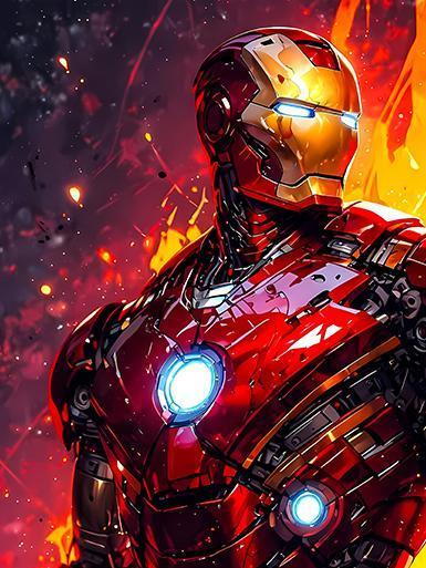 【海外代購】巴洛克 《火焰鋼鐵人》鋼鐵人Iron Man鋼鐵人鐵甲奇俠漫威動畫裝飾畫冰箱貼 