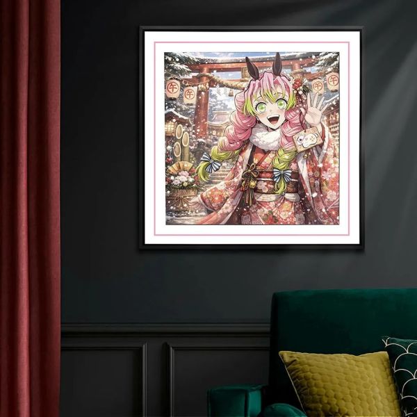 【海外代購】千鳥社《蜜璃的馬年元氣問候》鬼滅之刃春節午睡毯地毯裝飾畫 