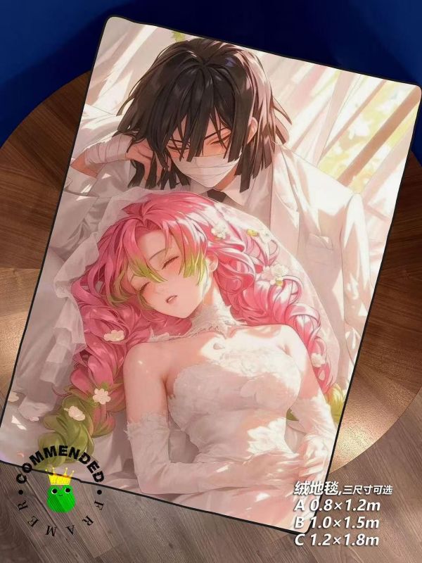 【海外代購】皇呱  《新婚蛇柱戀柱》 鬼滅之刃新婚伊黑小芭內甘露寺蜜璃同人周邊裝飾畫午睡毯 地毯 