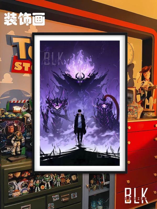 【海外代購】巴洛克 《我獨自升級》solo leveling程肖宇水篠旬暗影君王二次元裝飾畫冰箱貼 