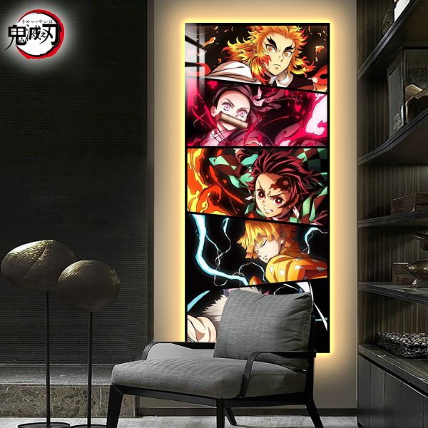 【海外代購】阿喵畫社 鬼滅之刃超長發光燈帶裝飾畫 