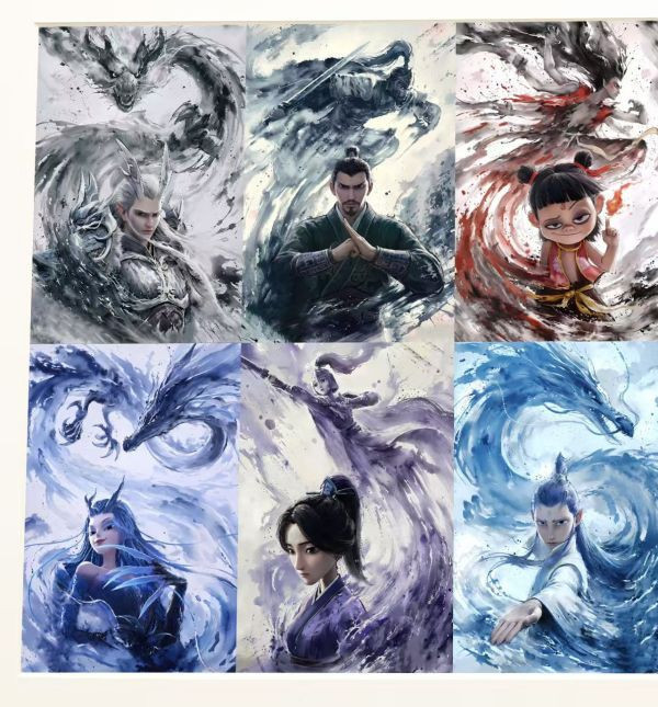【海外代購】H2 《哪吒之魔童鬧海》敖丙敖光哪吒太乙真人裝飾畫 