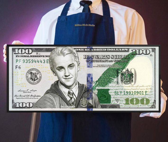 【海外代購】千鳥社 《馬份美元》 哈利波特馬份Malfoy史萊哲林霍格華茲美元地毯滑鼠墊裝飾畫 