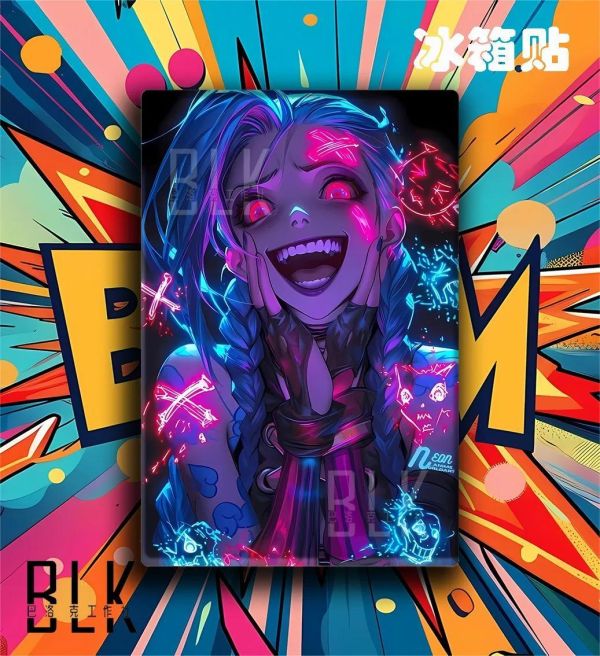 【海外代購】巴洛克 《驚喜金克斯》英雄聯盟LOL裝飾畫冰箱貼 