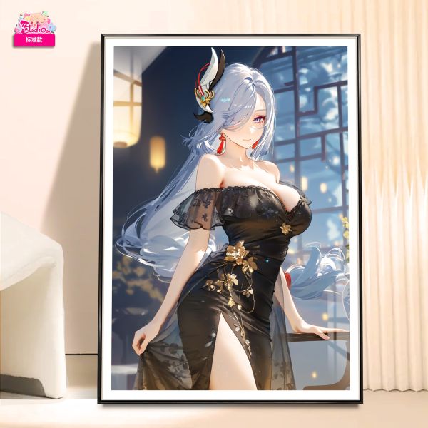 【海外代購】阿喵畫社 墨紗韻 申鶴 8k超大高清裝飾畫 等身枕 床頭地墊 午睡毛毯 