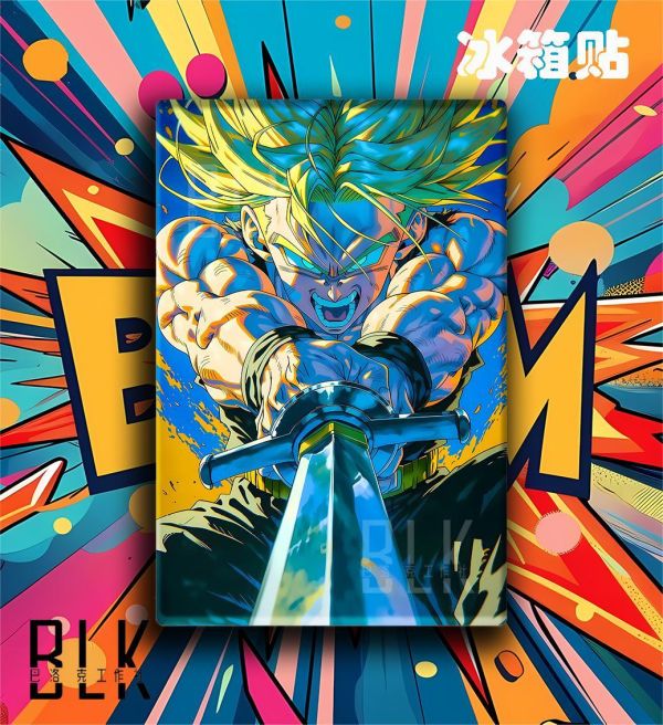 【海外代購】巴洛克 《超賽特南克斯》悟空貝吉塔布爾瑪卡卡羅特七龍珠弗利薩沙魯裝飾畫冰箱貼 