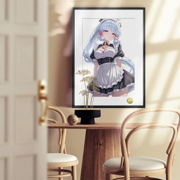 【海外代購】皇呱 《冰藍小女僕》 原神裡綾華冰藍小女僕同人周邊裝飾畫 午睡毯  地毯 