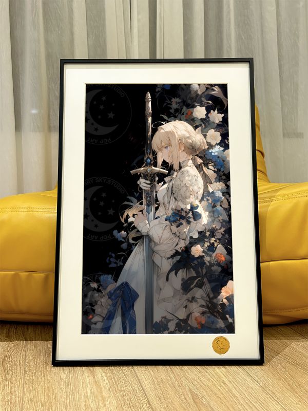 【海外代購】星空 花牆saber Fate 亞瑟王阿爾托莉亞 裝飾畫 