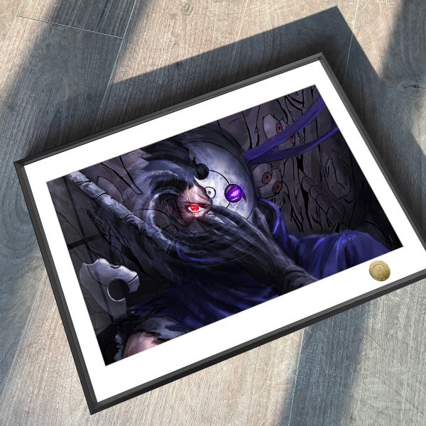 【海外代購】皇呱 《輪迴寫輪眼帶土》 火影忍者第四次忍界大戰時期左輪回眼，右寫輪眼帶土週邊裝飾畫 午睡毯 地毯 