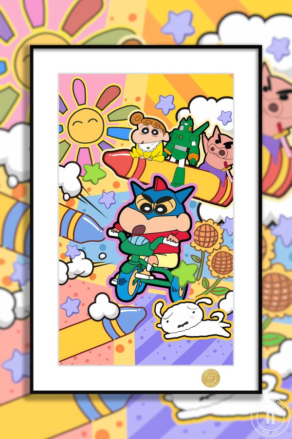 【海外代購】H2 《蠟筆小新》野原新之助小葵小白風間妮妮正男動漫二次元裝飾畫 