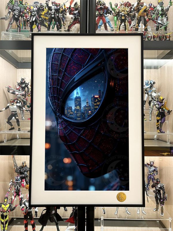 【海外代購】星空 《夜景蜘蛛人》Spider-Man漫威彼得·帕克托比·馬奎爾動畫裝飾畫 