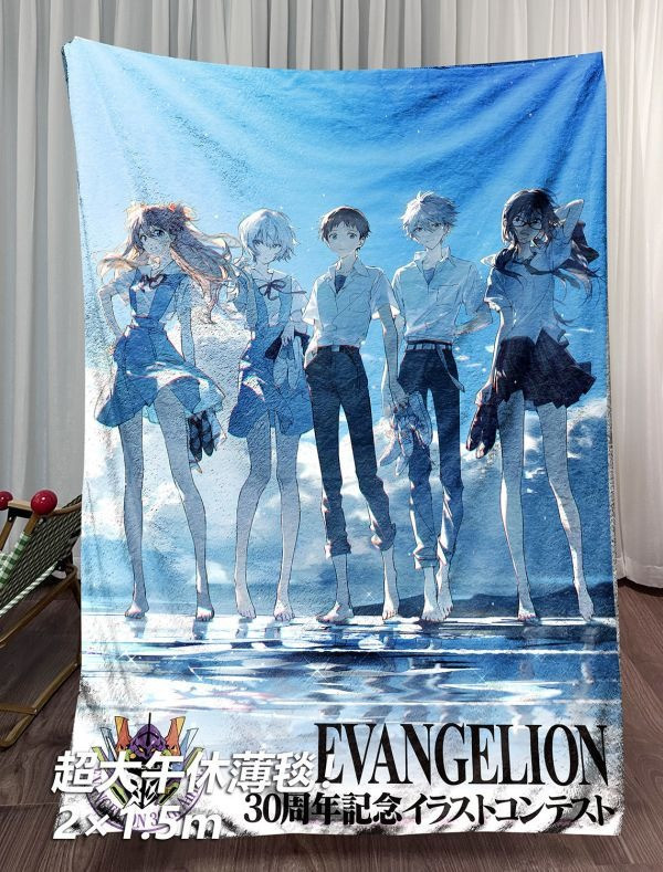 【海外代購】千鳥社《EVA30週年合影》新世紀福音戰士午睡毯地毯裝飾畫 