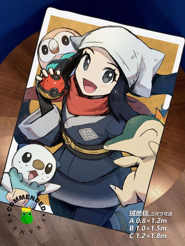 【海外代購】皇呱 《小照與寶可夢》 寶可夢傳說：阿爾宙斯小照與木木梟火球鼠水水獺週邊裝飾畫 午睡毯 地毯 