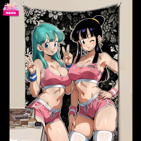 【海外代購】阿喵畫社 七龍珠 青春物語 琪琪與布瑪 新品8k主題高清裝飾畫 牆面掛毯  地墊  冰箱貼 