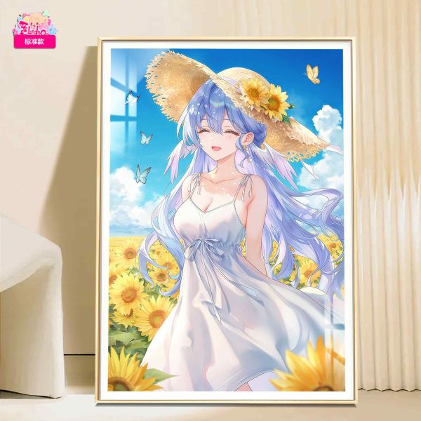 【海外代購】阿喵畫社 向日葵 知更鳥 8k超大高清裝飾畫 滑鼠墊 書桌墊 書桌掛毯 床頭地墊 