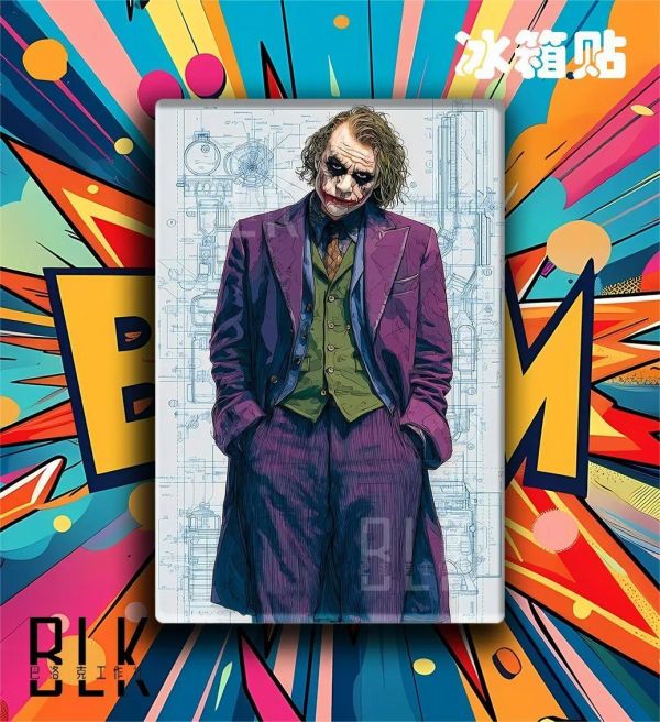 【海外代購】巴洛克《Joker》希斯·萊傑DC黑暗騎士裝飾畫冰箱貼 