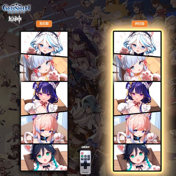 【海外代購】阿喵畫社 原神喵喵燈帶畫 超長發光燈帶裝飾畫 